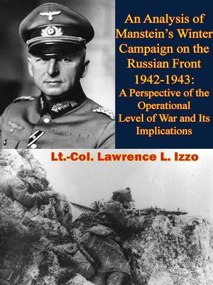 cover image of An Analysis of Manstein's Winter Campaign on the Russian Front 1942-1943